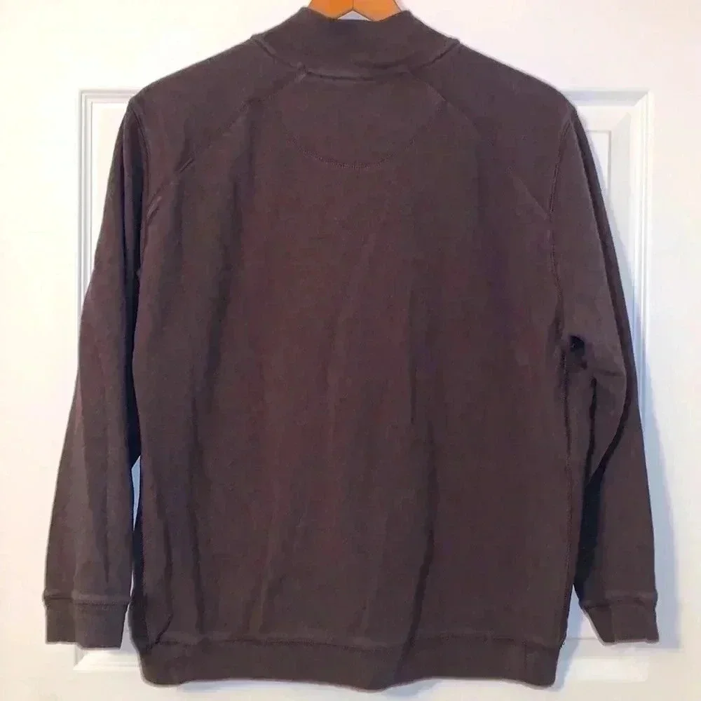 Kirkland Women’s Medium Brown Quarter Zip 100% Cotton Sweater